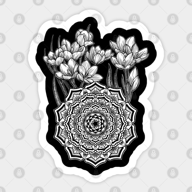 Mandala Crocus Sticker by justalanproductions